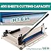 Guillotine Paper Cutter 17,A3 Paper Cutter Heavy Duty, 400 Sheets Paper Guillotine, Paper Trimmer with Safety Lock，Paper Cutter for Classroom，Office, Printing Shop