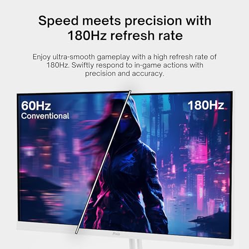 Image of Pixio Two PX278 Wave White 27 inch 180Hz Refresh Rate FHD 1440p Resolution Fast IPS Panel 1ms GTG Response Time Gaming Monitor and PS1D Wave White Dual Monitor Arm - Fits up to 32 inches and 19.8lbs