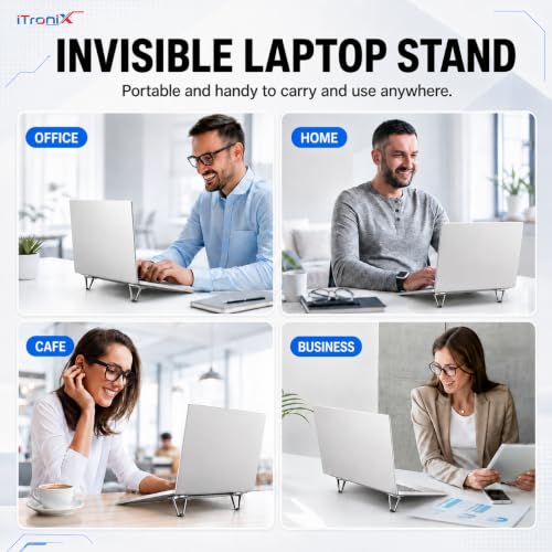 iTronix Portable Invisible Laptop Riser Stand Silver - Image 6