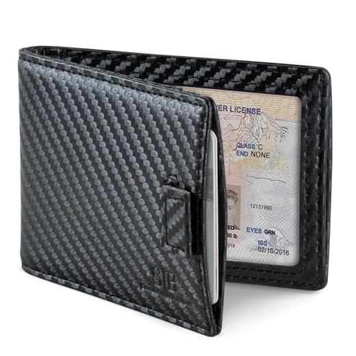 SERMAN BRANDS Carteira masculina minimalista de couro legítimo com bloqueio de RFID e clipe de dinheiro, Preto moderno 3.0, Slim