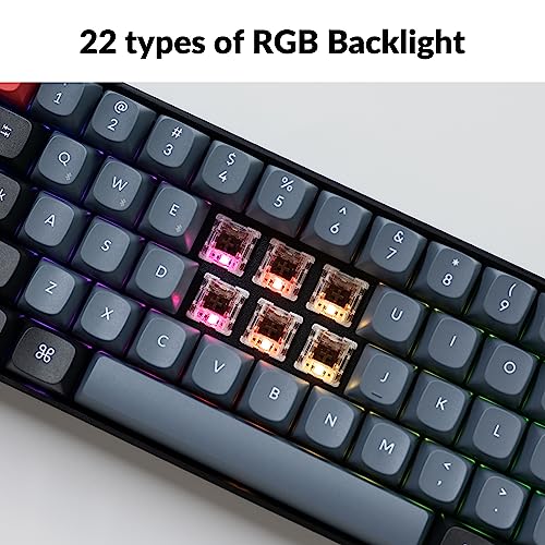 Image of Keychron K12 Pro Custom Wireless /Wired Mechanical Keyboard QMK /VIA Programmable Macro with Hot-Swappable Keychron K Pro Brown Switch 60% Compact Layout RGB Backlit Compatible with Mac Windows Linux