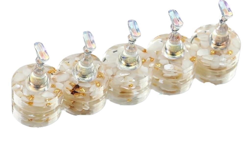 HIFRQVVC Nail Practice Holder, Nail Display Stands Set Square Round Base Multicolor(05-round White)