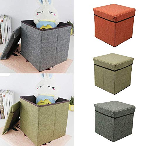 Image of Foldable Storage Pouffe Ottoman Bench, Multicolor, 30x30x30cm