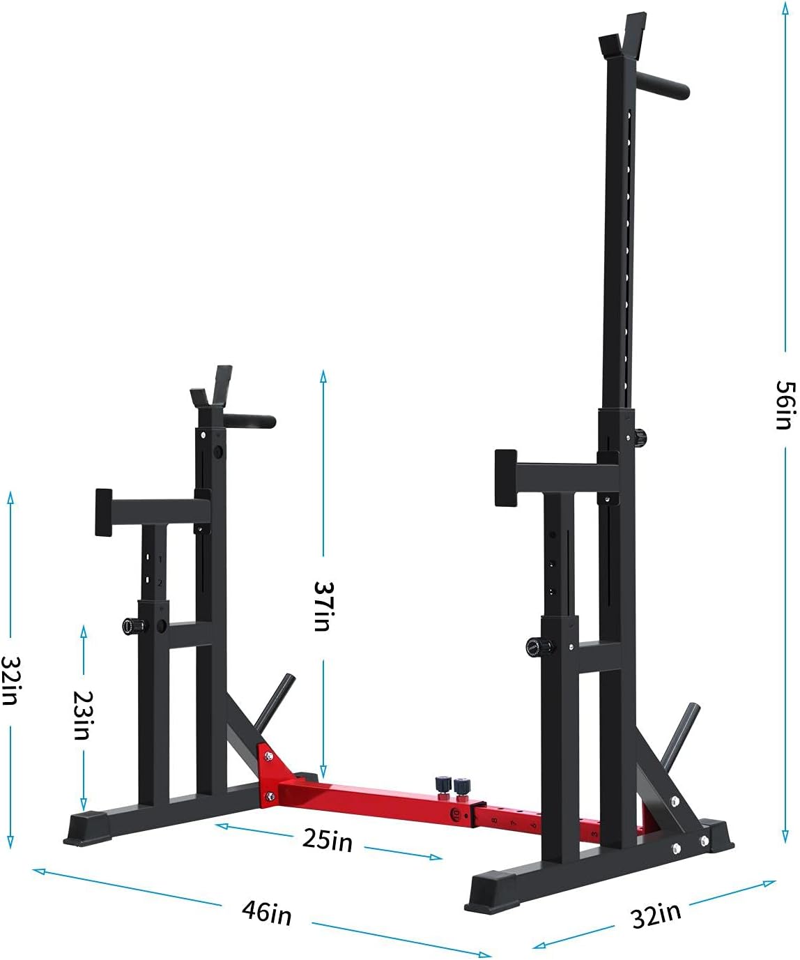 Multifunctional Barbell Rack 600LBS Capacity Barbell Weight Rack Home Gym Fitness Adjustable Squat Rack Weight Lifting Bench Press Push-ups : Sports & Outdoors