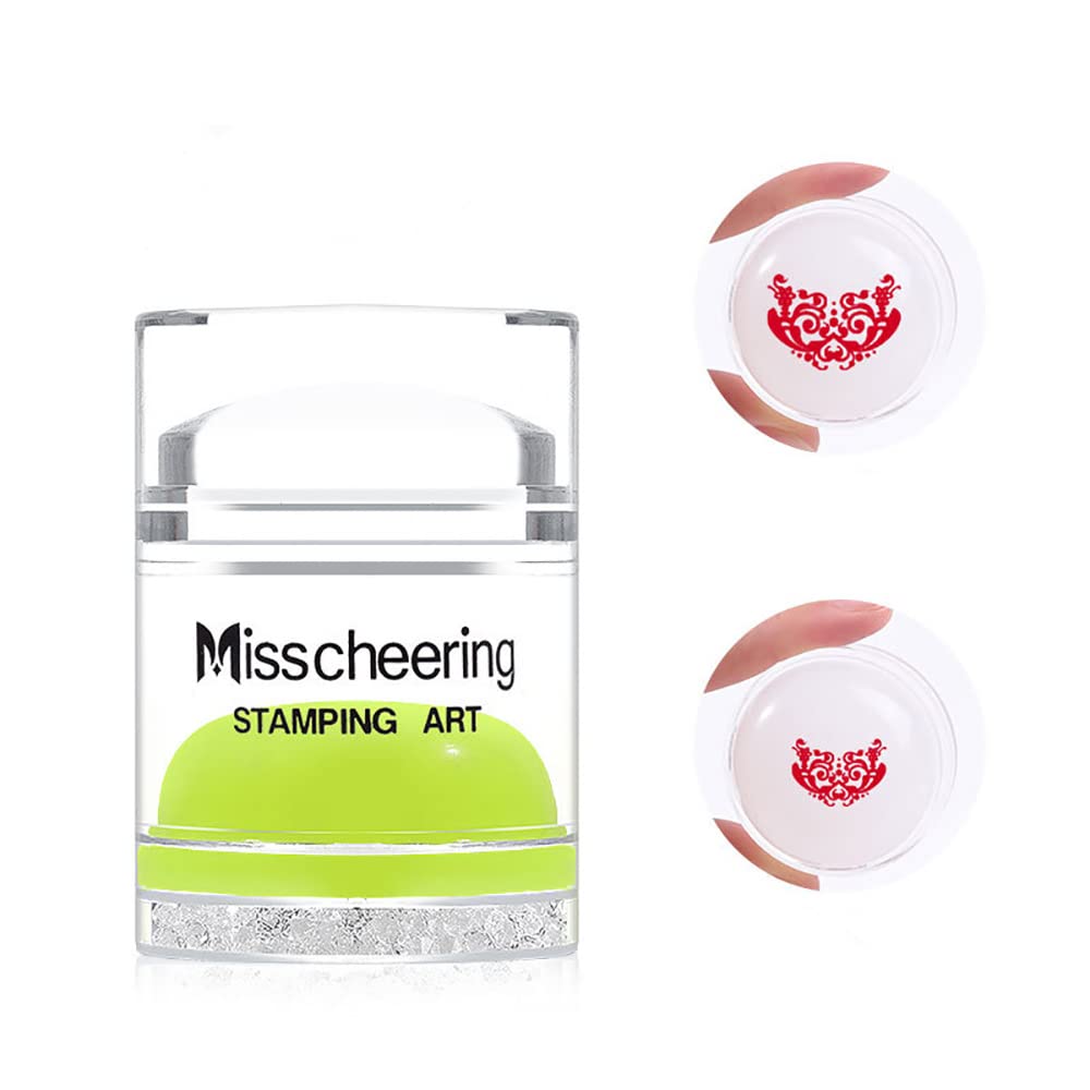 Misscheering Clear Wide Dual Ended Jelly Nail Stamper with 4.3 Cm Stamp Head