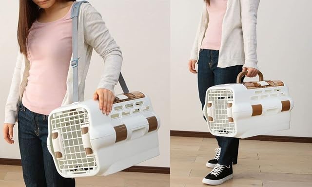 Foto 5 de 8 de Iris Ohyama, Jaula, Cesta, Bolsa de Transporte de plástico (PP) para Gatos, A51,1 x F32,1 x A28,7 cm, PDPC-500