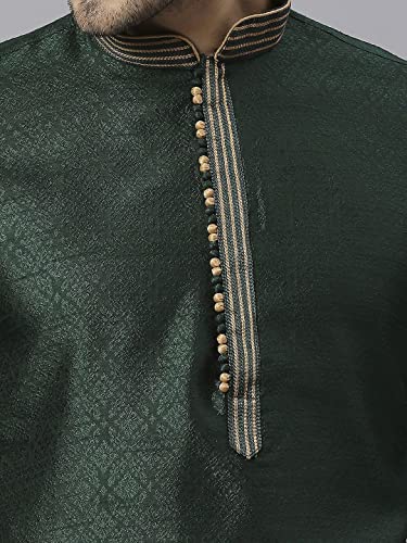 Image of Rajubhai Hargovindas Men's Jacquard Work Kurta Set