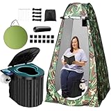 簡易トイレ テント ポータブルトイレ 防災グッズ 携帯トイレ 非常用トイレ 折りたたみ式 緊急トイレ 耐荷重200㎏【簡易版 防災士監修】持ち運び易い 組み立て簡単 多用途 地震/災害/アウトドア/介護用 収納袋&排便袋12付き (Blackトイレ+テント)