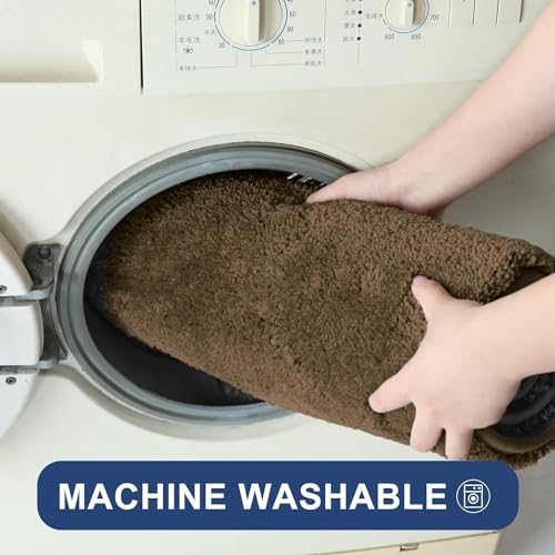 Image of Flooring India Co Rectangular Newman Bath Mat 2500 GSM Super Soft Microfiber Anti Skid Slip Water Absorbent Bathroom Mats For Bedroom, Home, Door (45x75 Cm, Coffee)