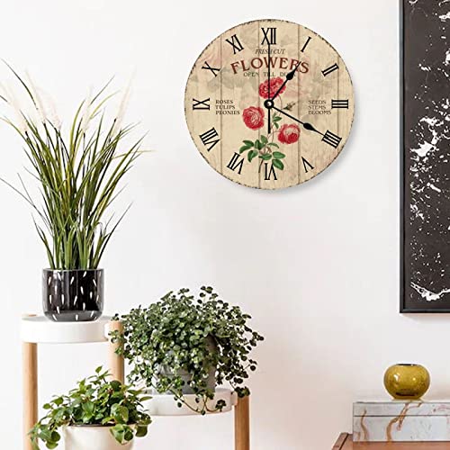 Horloge murale rétro silencieuse pour chambre et bureau sans bruit - 3