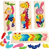 【Color y patrón atractivos】: hermosos colores brillantes y vibrantes y lindas formas de animales están diseñados para enriquecer las capacidades de los niños de aprender colores y la curiosidad de reconocer a los animales: fomenta la estimulación sensorial y el desarrollo del cerebro. Estos rompecabezas Montessori para niños son adecuados para niños de 2 años o más
