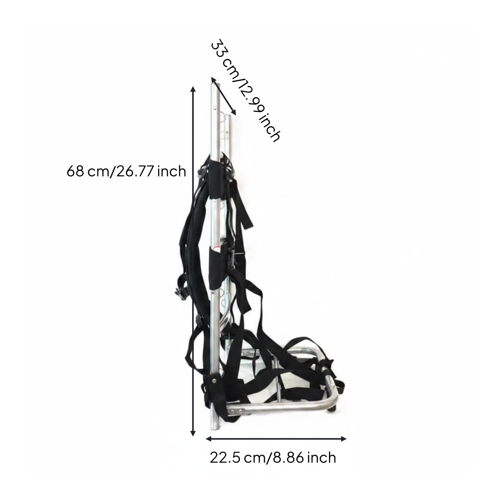 Qianly Telaio Pieghevole in Alluminio Ultraleggero Supporto Portante Multiuso Attrezzatura Outdoor per Arrampicatori, Pescatori, Pieghevole - Piccolo