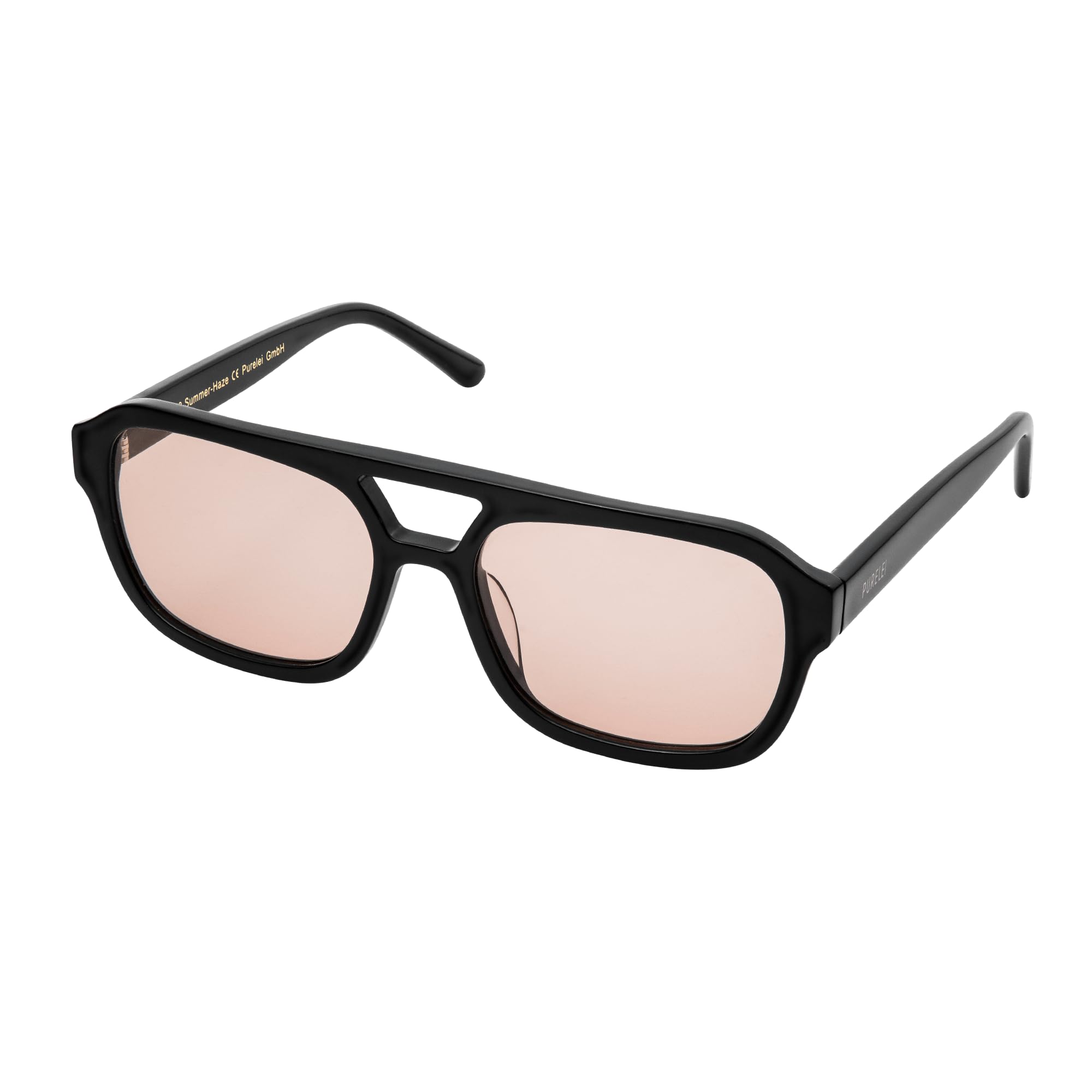 Summer Haze Sunglasses, Distinctive Double Bridge Sunglasses with UV400 Protection, Polarised Lenses, Black/Brown, Gold Logo, Includes Case, Gift for Women, black-image-39