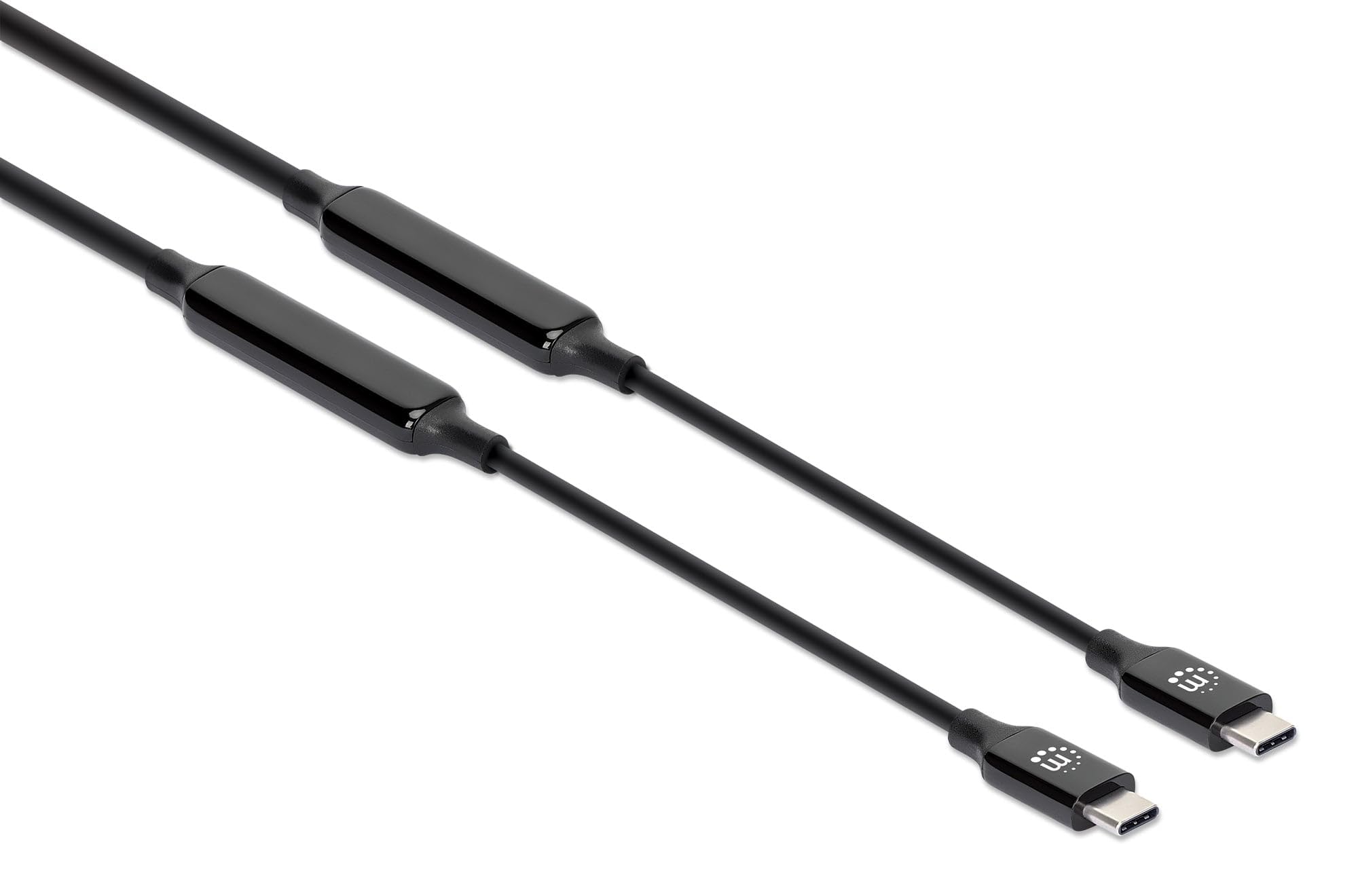 Manhattan Câble USB C mâle vers USB-C mâle 5 m SuperSpeed+ USB 10 Gbit/s 60 W/3 A Connecteurs plaqués or Idéal pour station d'accueil Noir