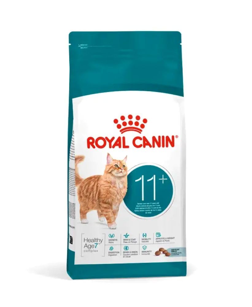 ROYAL CANIN AGEING 11+ | 4 kg | Cibo secco per gatti anziani a partire dall'11° anno di vita | Formula con il complesso HealthyAge7™ | Contiene crocchette facili da masticare