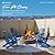 BRIOPAWS Folding-Adirondack-Chairs Set of 4 | HDPE Plastic | Fire Pit Chair | Cup Holder | Curved Back | All Weather | for Outdoor Backyard Deck Patio | Blue