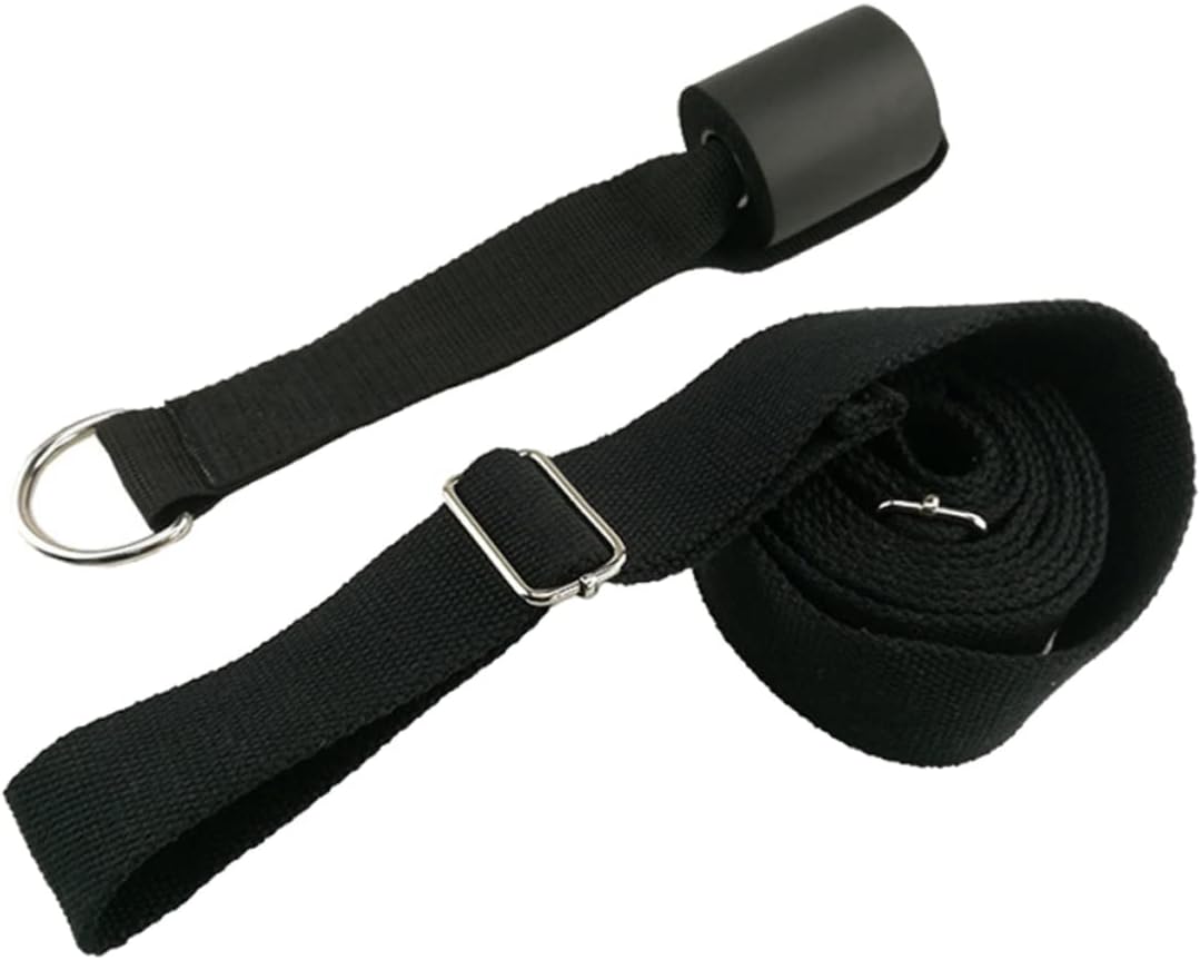 HANABASS Durable Yoga Strap for Stretching and Fitness Soft Cotton Exercise Strap for Yoga Pilates and Physical Therapy Black