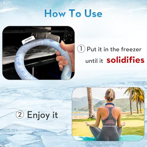Image of 2PCS Neck CoolingTube, Reusable Ice Coolers Wearable Body CoolingProducts, Neck Coolers for HotWeather (Navy Blue)