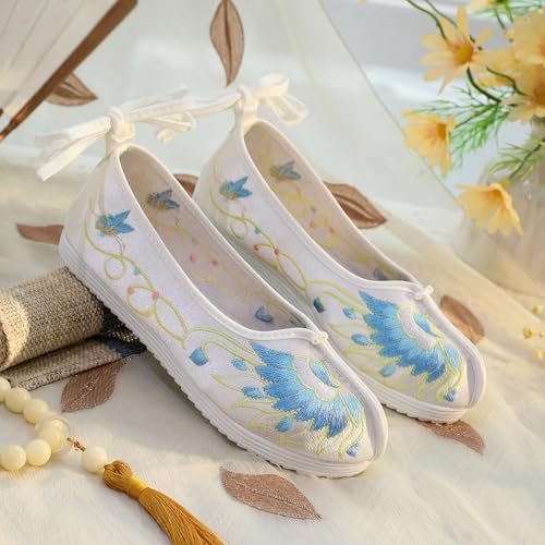 2025 Women's Chinese Style Exquisite Embroidered Shoes Elegant Cheongsam Hanfu Flat Shoes Casual Comfort Slip-on Walking Shoes Stage Performance Oriental Shoes2