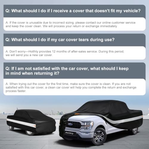 Image of 10 Layers Truck Cover Waterproof All Weather Custom Fit Ford F-150(1997-2026) Super Cab&SuperCrew Short Bed, Outdoor Full Exterior Pickup Car Cover Sun Rain Snow Ice Protection. Black