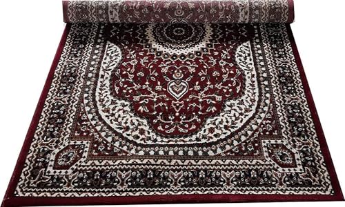 Image of New Kashmiri Design Silk Carpets for Living Room Bedroom Drawing Room Guest Room Hall 2 Feet x 6 Feet Maroon Colour