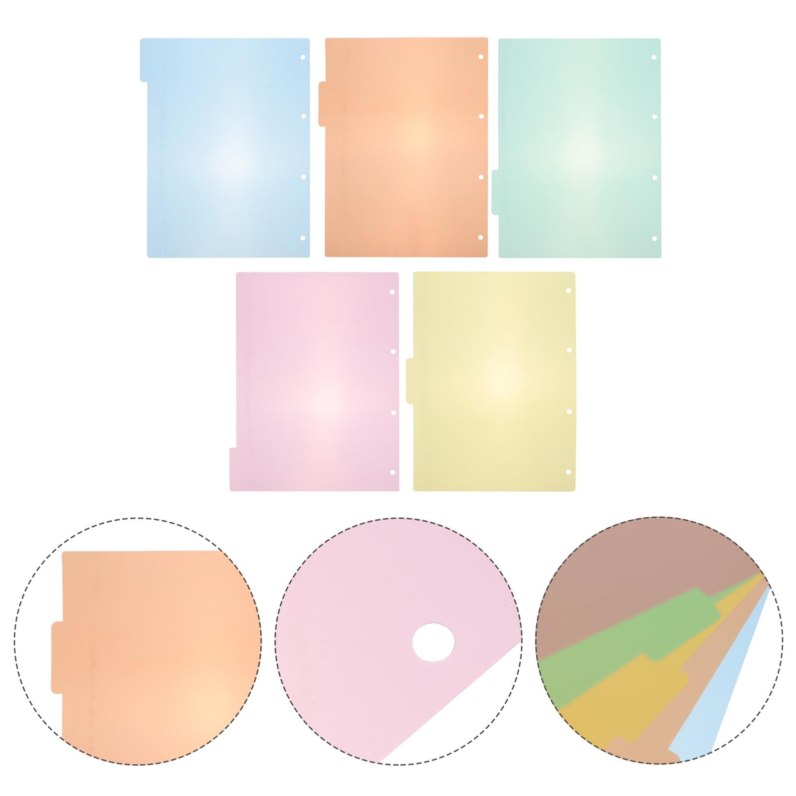 DOITOOL 40 Pezzi Divisori per Raccoglitori in Carta Colorata Etichette Resistenti per Ufficio Scuola e Casa