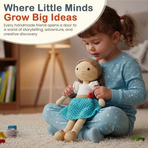 Image of Happy Threads Handmade Crochet Doll - Katie | Amigurumi Toys for Girls & Boys | Soft Doll for Kids | Ideal Crochet Soft Toys for Gifting & Nursery Decor, Eco-Friendly, BIS Certified (100% Cotton)