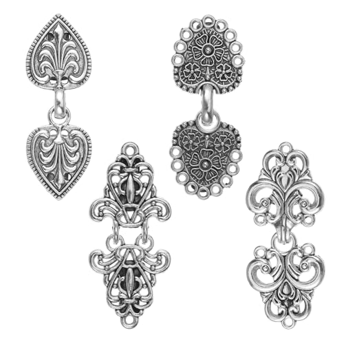4pcs Vintage Waist Cincher Cinch Clips for Clothes Variety of Styles Vintage Shirt Clip Back Cinch Sweater Shawl Clip Cardigan Brooches Decor for Different Women Clothing
