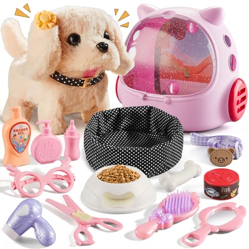 Vanvimen 16 Pcs Robot Dog Toys for Girls, Toys for 3 4 5 6 7 8 Year Old Girls Kids Boys, Realistic Robot Puppy Toy for 5-7 6-8, Ideas Birthday Gifts...