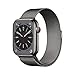 Produktbild Apple Watch Series 8 (GPS + Cellular, 45mm) Smartwatch - Edelstahlgehäuse Graphit, Milanaise Armband Graphit. Fitnesstracker, Blutsauerstoffund EKGApps, Always-On Retina Display, Wasserschutz