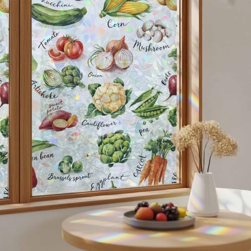Película decorativa arcoíris para ventana 29.5" x 78.7" (2 piezas) miniatura 2