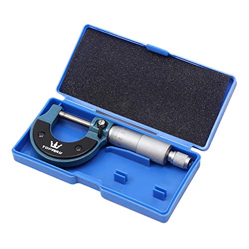 TOPWAY Outside Metric Micrometer Tool 0-25mm + Kalibrierschlüssel + Gehäuse