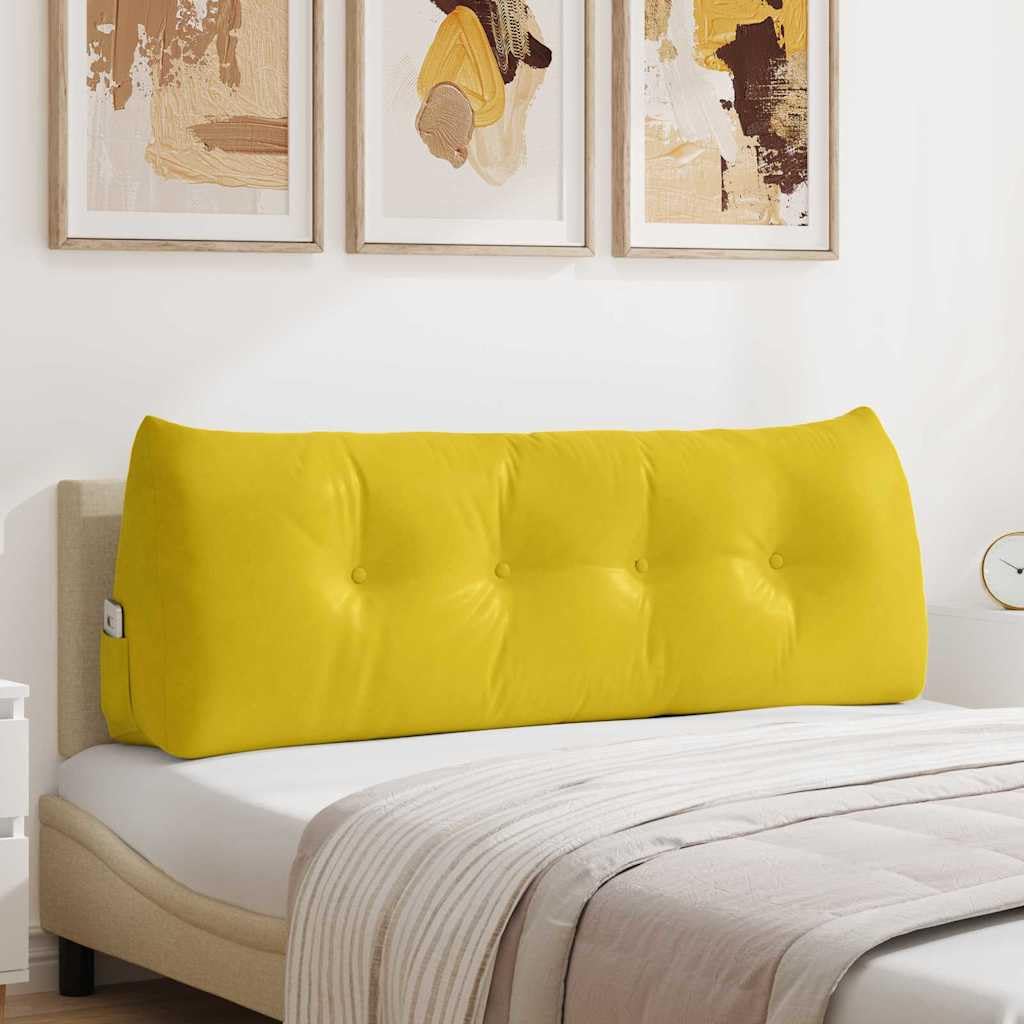 Coussin de dossier ergonomique en velours avec poche pour télécommande