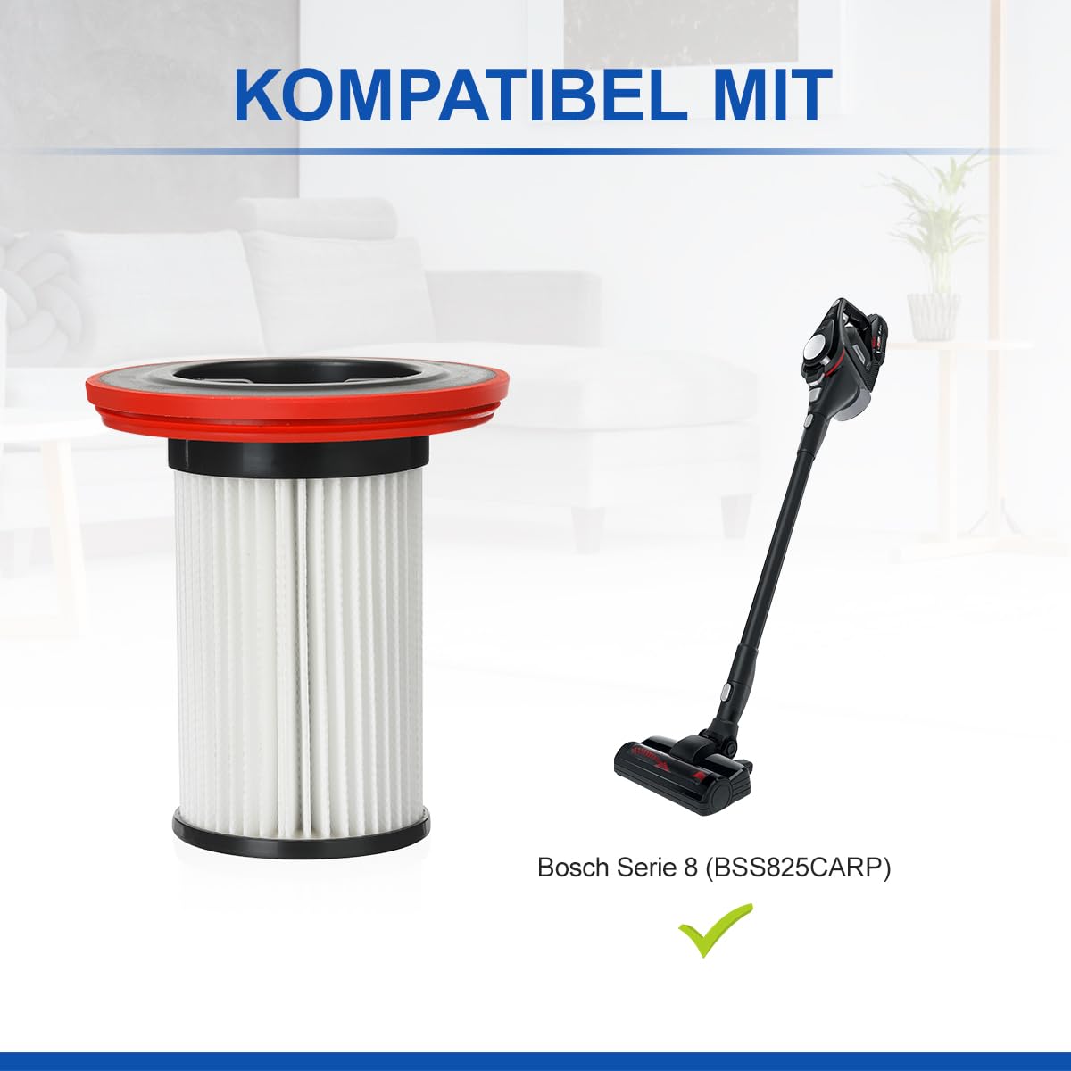 Set van 2 filters voor Bosch stofzuiger Unlimited Gen2 Series 8 met 1 reinigingsborstel, HEPA-filter voor Bosch stofzuiger 12036642 12023349 Set van 2 filters voor Bosch stofzuiger Unlimited Gen2 Series 8 met 1 reinigingsborstel, HEPA-filter voor Bosch stofzuiger 12036642 12023349