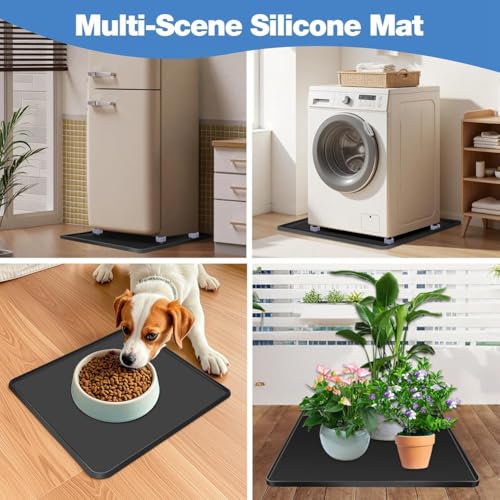 Alfombrilla de silicona para mini refrigerador 61x61 cm con bases elevadoras 3