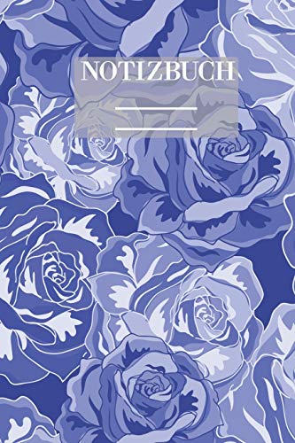 Notizbuch Garten Muster Pattern Pflanzen Blumen Pflanze Flower Blüte Blau...