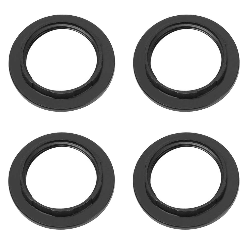chenyu Pack of 4 Lampshade Reducing Ring E27 Plastic Plate Lamp Shade Washer Adapter Converter (Black)