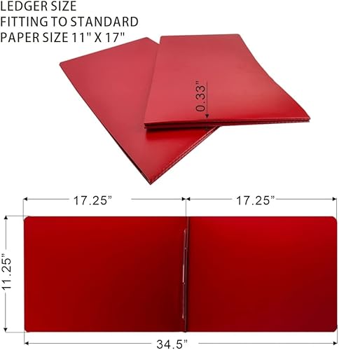 Miniatura 3 de Carpeta de cartón de fibra, tamaño de hoja 11 x 17 pulgadas, con capacidad de 3 pulgadas, cierre de papel de punta de metal de 8.661 in de largo,