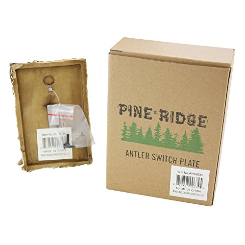 Pine Ridge Rustic Faux Deer Antler And Hooves Tracks Single Switch Electrical Plate Cover Cvr Realistic Hand-Painted And Crafted With Mounting Screws- Great For Western Rustic Home Decor #TOP4