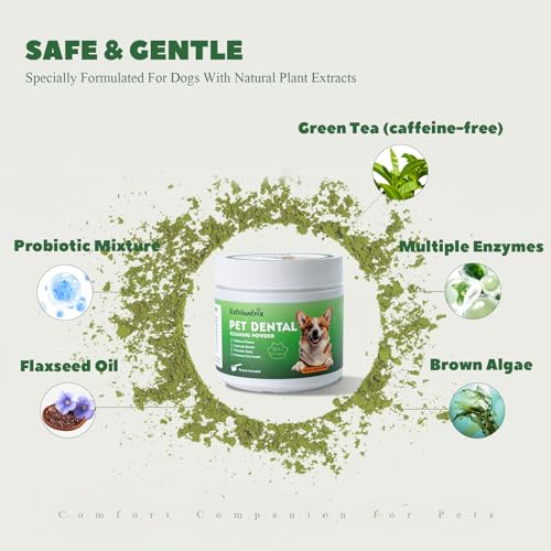 Image of Dog Dental Care Powder - Plaque & Tartar Control with Natural Enzymes, Teeth Cleaning Powder for Dogs with Probiotic, Bad Breath Treatment for Small Medium Large Dogs
