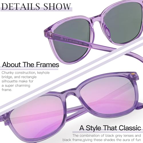 SIPHEW Mirrored Polarized Sunglasses for Women - Designer Oversized Square Beach Eyewear w UV400 Protection4