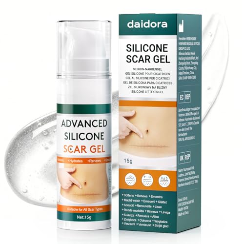 Gel Cicatrices - Crème Cicatrisante 15g, Atténue Rougeurs & Démangeaisons, pour Chéloïdes, Brûlures, Lésions et Cicatrices de Césarienne