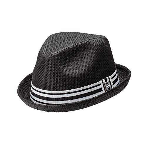 Peter Grimm Men's Depp Natural Straw Fedora, Black,XX-Large