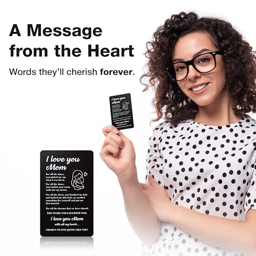 Engraved Mom Wallet Card – Sentimental Gift for Mother from Son or Daughter, Best Mom Card, Mother’s Day, Birthday, Valentine’s Day Keepsake2