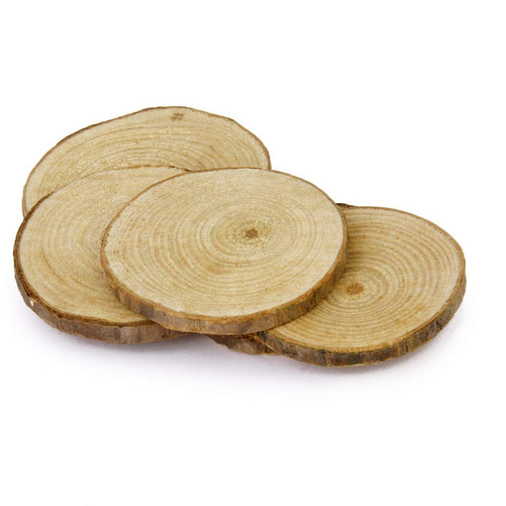 Gadpiparty 40piezas Discos De Madera Natural Para Manualidades y Decoración De Bodas Para Centros De Mesa y Proyectos