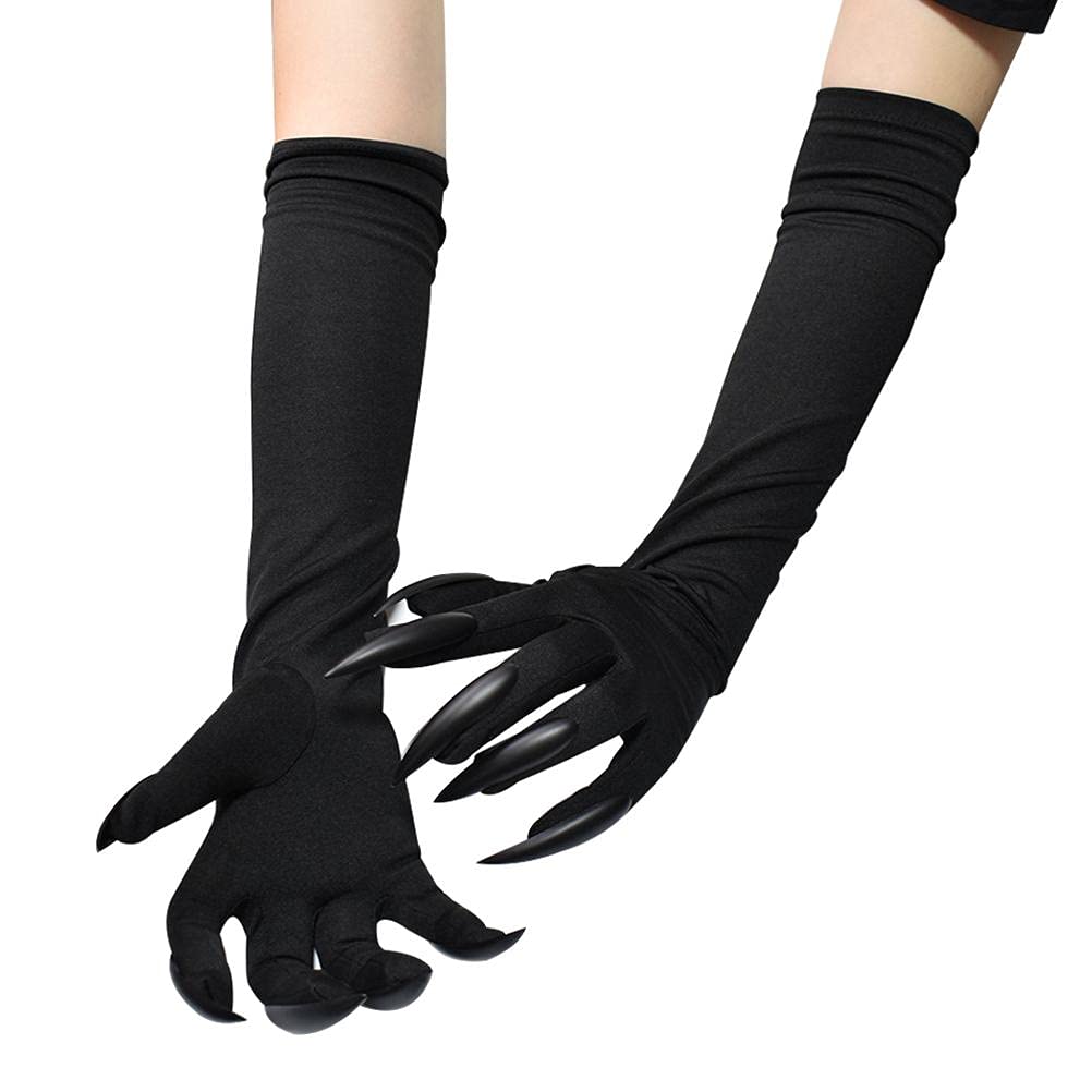 Tumnea Halloween gloves with nails Gloves with Claws Long Nail Fingernails Gloves Cat Claw Cosplay Props for Halloween Party Costume-1 pair - Image 4