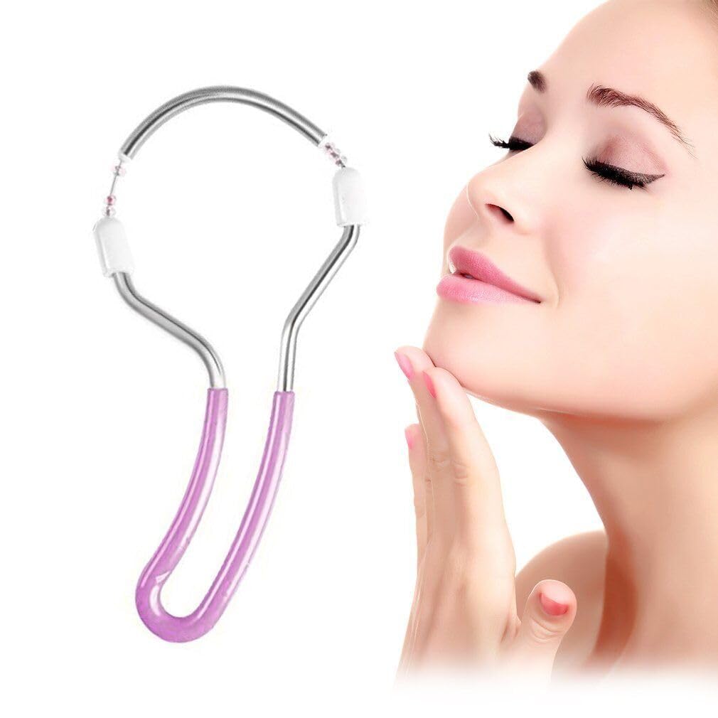 LISHER Portable Painless Spring Facial Hair Remover for Women - Threading Tool Epilator for Unwanted Hair on Upper Lip, Chin, Face & Body - Effective Tweezer Stick Plucker