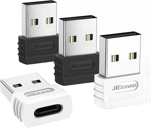 Miniatura 1 de Jieconn Adaptador USB C a USB, paquete de 4 adaptador USB-C hembra a USB-A macho, adaptador USB a USB C, convertidor de carga rápida compatible con
