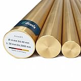 diconfa Messing Rundstab nach Maß - Ø 3 bis 40mm - Länge: 30 bis 2000mm - Durchmesser 20mm, 120mm (12cm 0,12m) lang Blank gezogen h9 rund Messingstab Rundmaterial Stab Stange CW614N