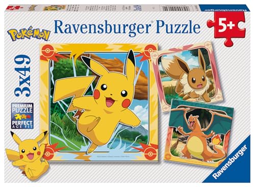 Ravensburger Pokemon 3x49 Pieces Jigsaw Puzzles for Kids Age 5 Years Up